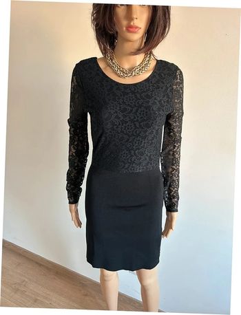 Robe noire neuve avec dentelle à manches longues Morgan taille XS (valeur 85€)