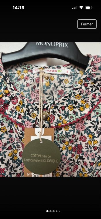 Robe fleurie neuve Monoprix 3ans