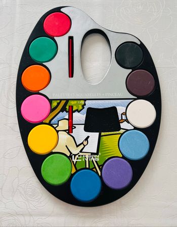 Palette aquarelle + pinceau