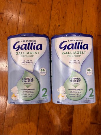 Lait Gallia formule épaissie (lot de 2)
