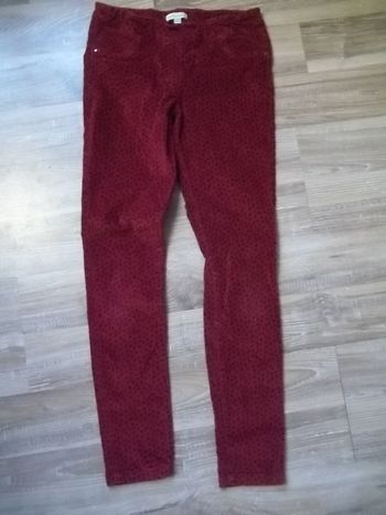 Jegging velours bordeaux tacheté Vertbaudet 138 cm/10 ans (LR1)