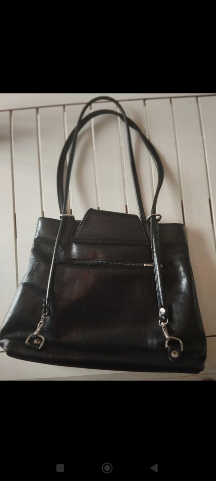 Sac à main et dos cuir noir - photo numéro 7