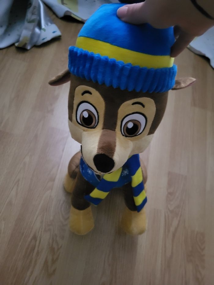 Peluche géante patpatrouille bleu chien