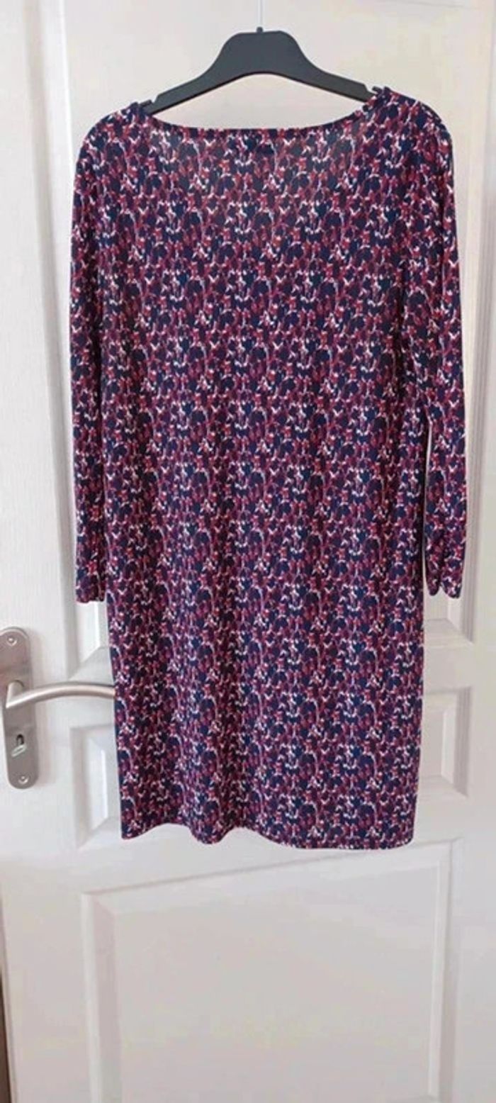 Robe femme nuances bleu marine et bordeaux - photo numéro 3