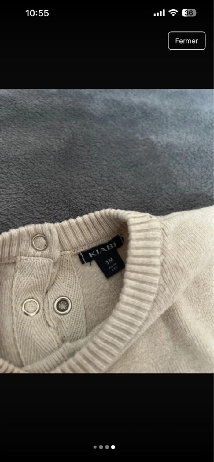 Ensemble bas + pull , taille 3 mois , bouloches (voir photos) - photo numéro 4