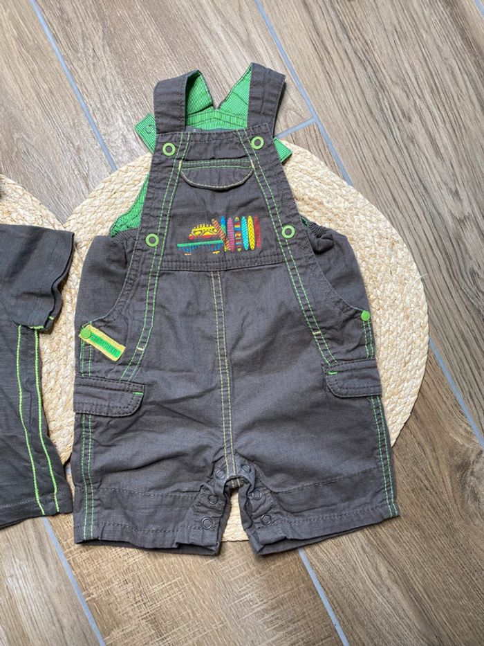 Ensemble salopette/short + t-shirt Orchestra - Taille 9 mois - photo numéro 3