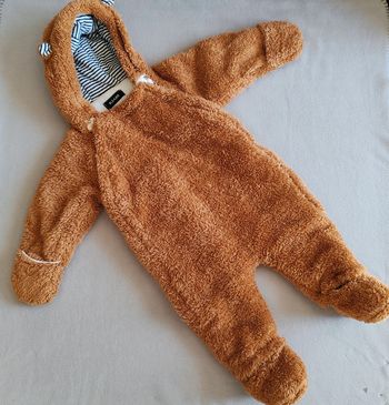 Combipilote ourson marron polaire molletonné main/gant amovible et pied amovible