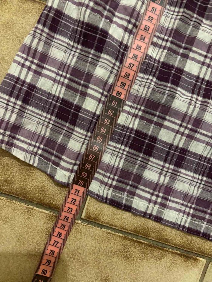 Chemisier à carreaux blanc et violet Taille 4XL / 48 - photo numéro 6