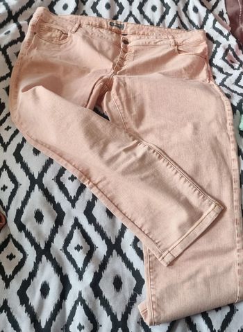 Jean court slim 52 rose chiné taille réglable