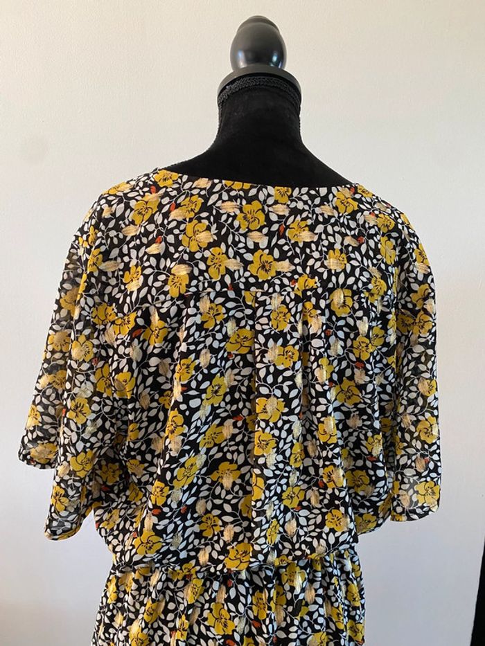 Robe d’été Van Der Rock taille 3 noire à fleurs jaunes et dorées - photo numéro 10