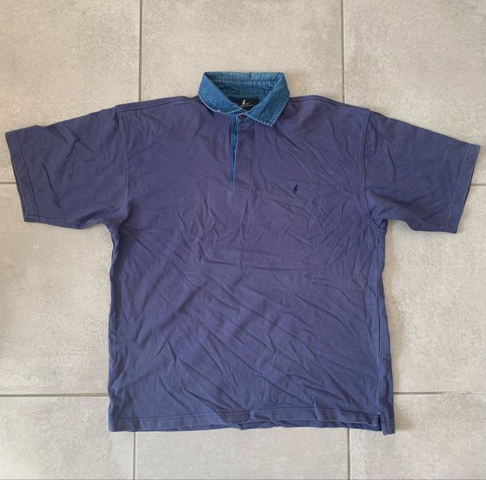 Polo bleu coton et jean Gentleman Farmer taille XL