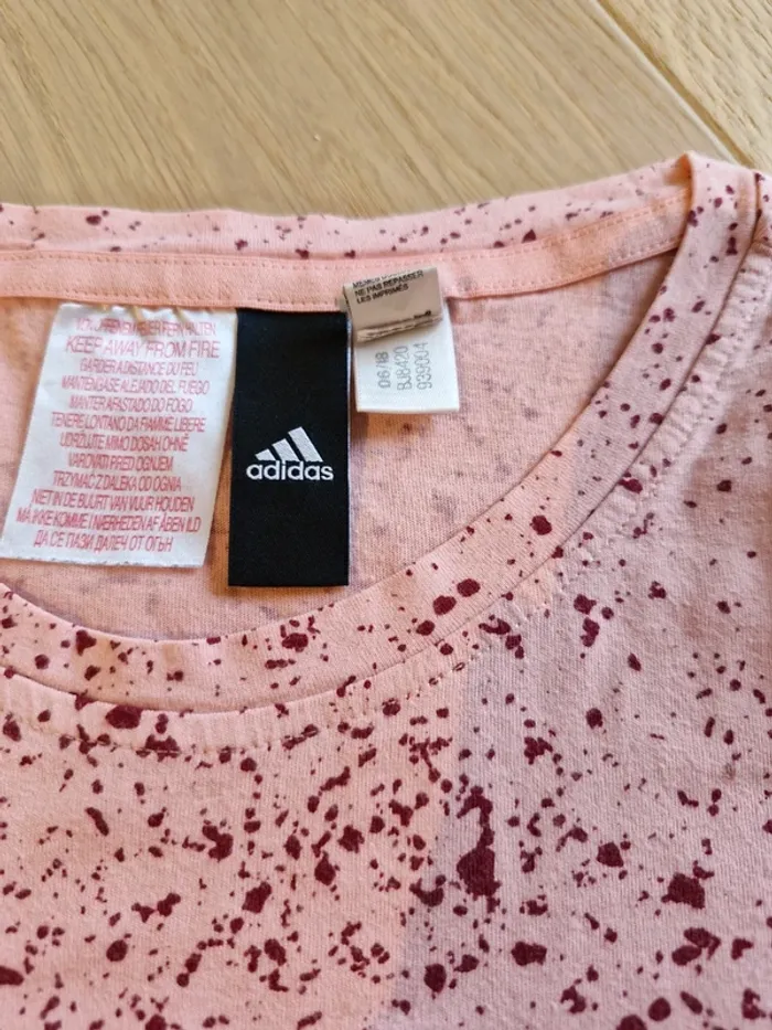 T-shirt Adidas fille 7 ans rose - photo numéro 2