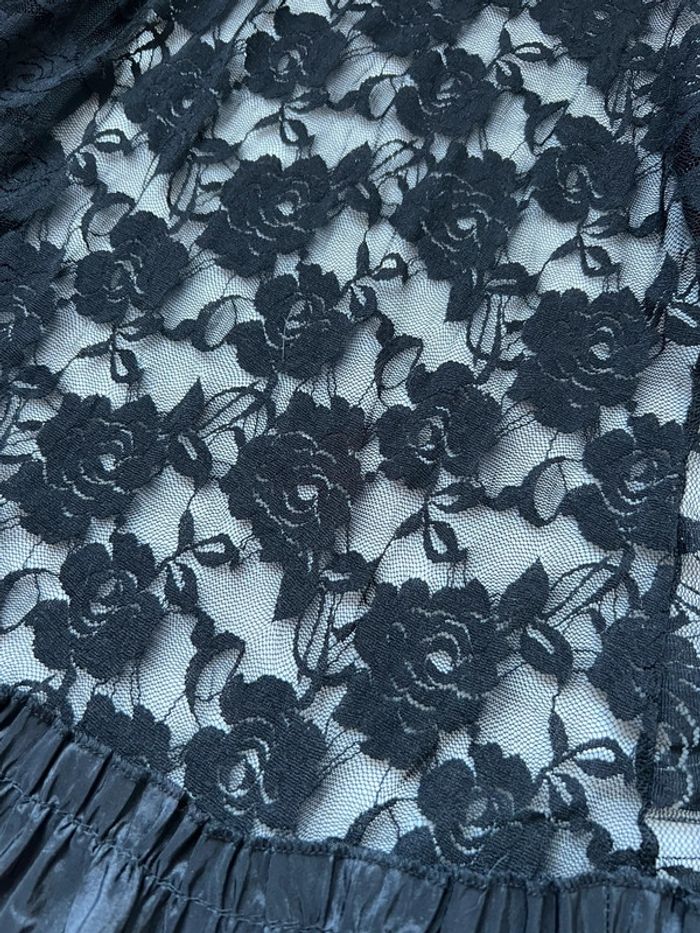 Blouse dentelle col montant Victorian Goth vintage 90s - Taille M - photo numéro 6