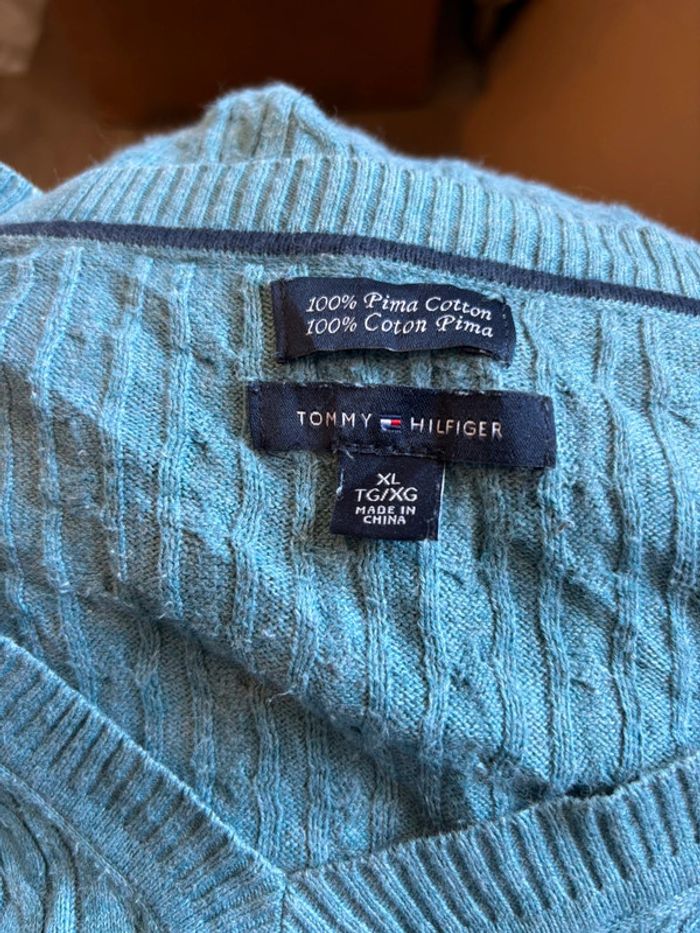 Pull col V bleu Tommy Hilfiger - photo numéro 8