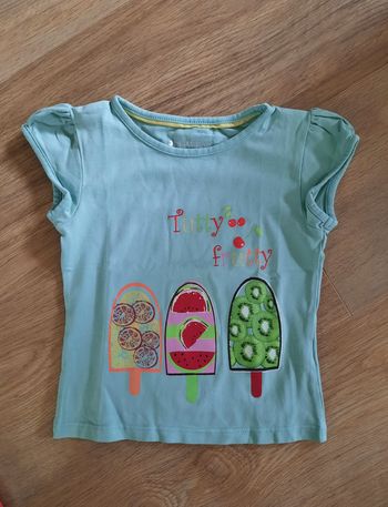 T-shirt manches courtes vert menthe " Tutty frutty" Orchestra 3 ans