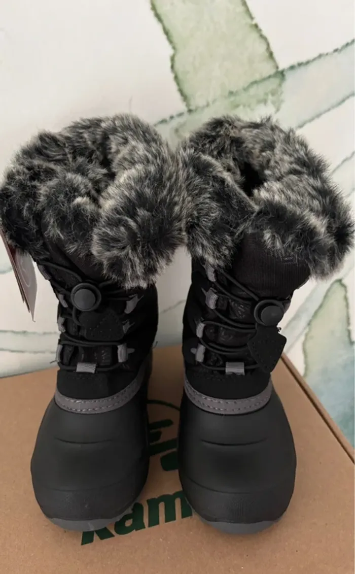 Bottes de neige après ski enfant fourrées noir 26 - photo numéro 4