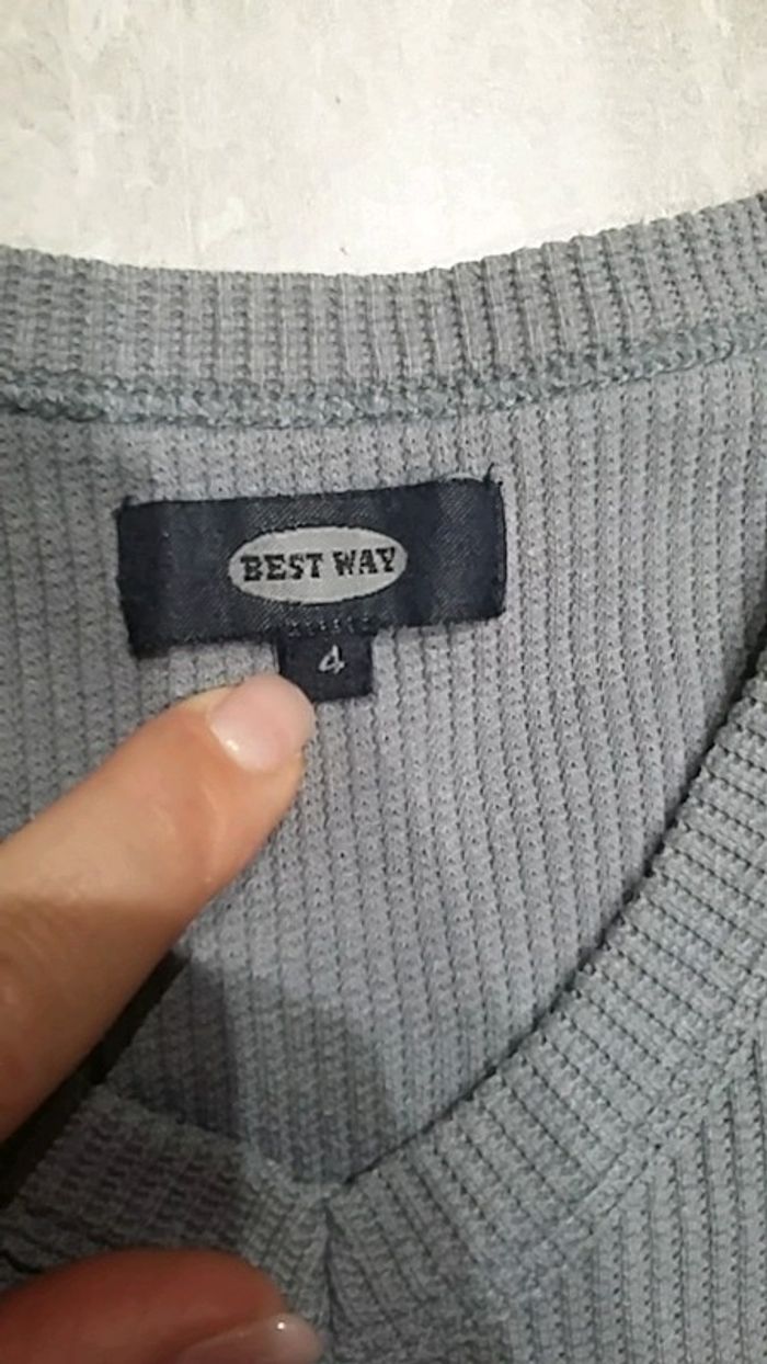 polo manche longue gris - photo numéro 2