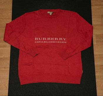 Pull Burberry Taille S femme M fille Rouge Coton 