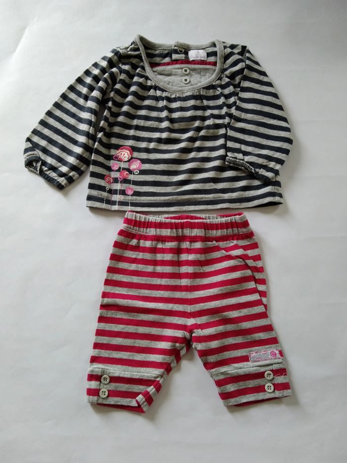 ensemble legging + tee shirt coudemail fille 6 mois