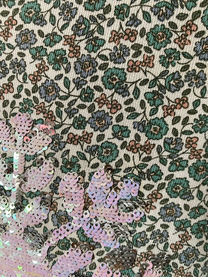 Très joli pull sweat fleuri vert et sequins 8 ans Sergent Major - photo numéro 8