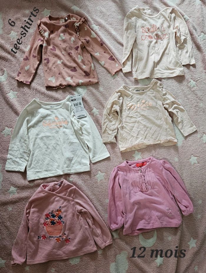 Gros lot de 16 vêtements 12 mois / 1 an. 1 pantalon, 11 tee-shirts et 4 bodies. Zara, Disney, H&M.. - photo numéro 3