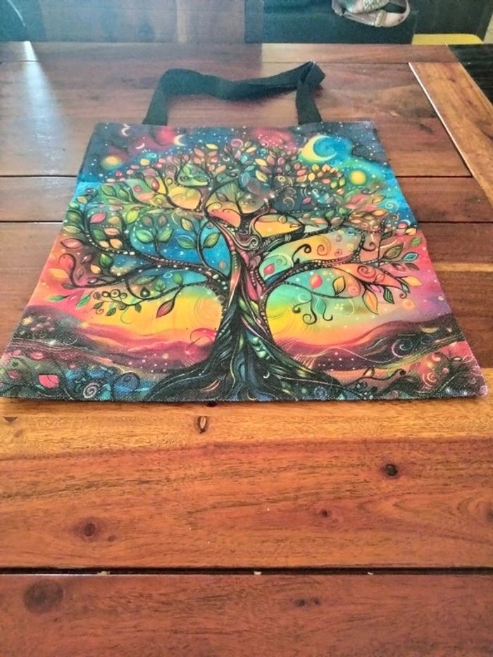 Sac en tissu recto verso à bandoulière