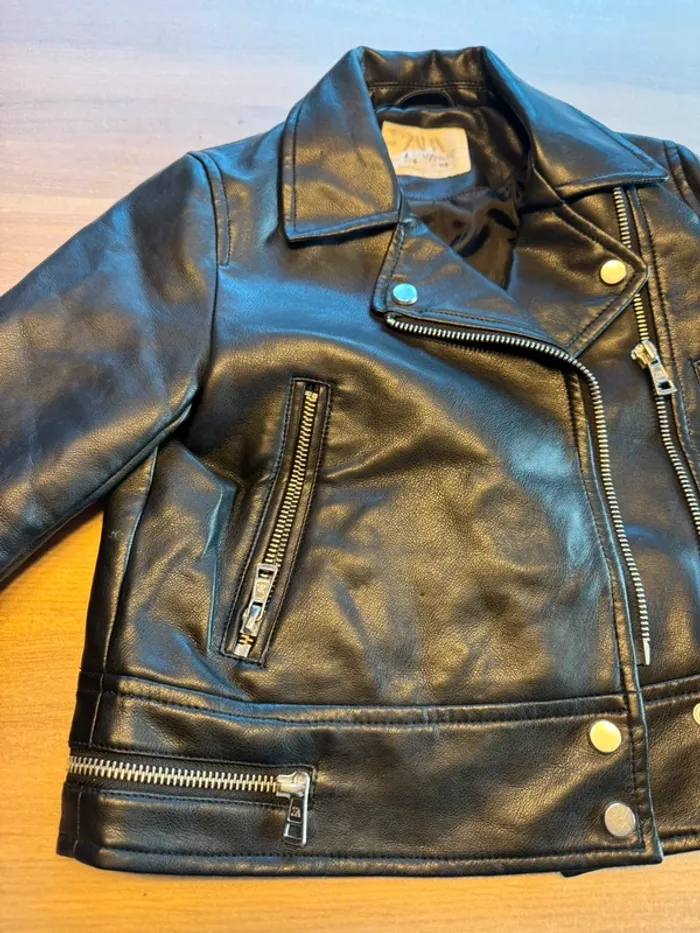 Veste en cuir Zara 6 ans - photo numéro 3