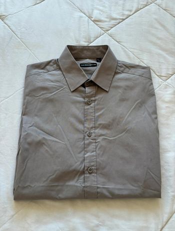 Chemise cargo club début 2000 y2k homme gris clair regular fit classique taille M 39/40
