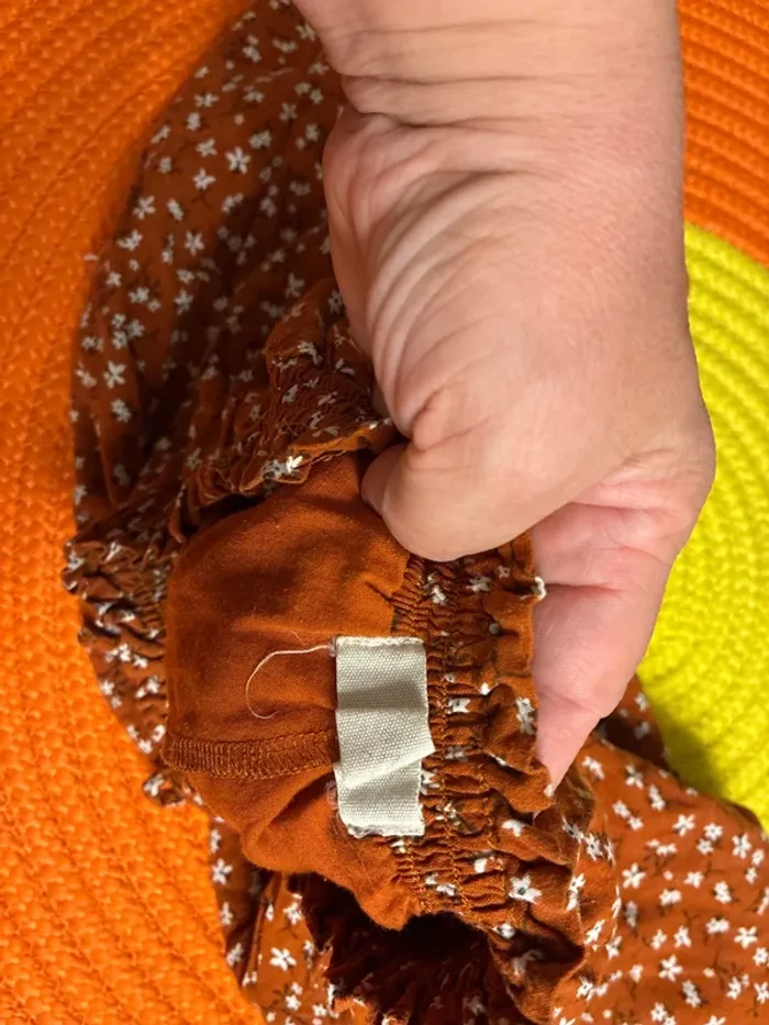 Jupe fleurie doublée aux couleurs de l’automne mango 4-5 ans taille elastiquée - photo numéro 4