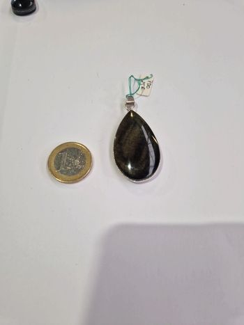 Pendentif obsidienne dorée Mexique