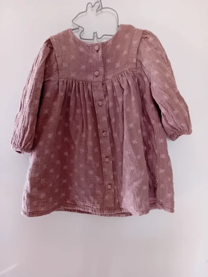 Robe courte toutes saisons en gaze de coton