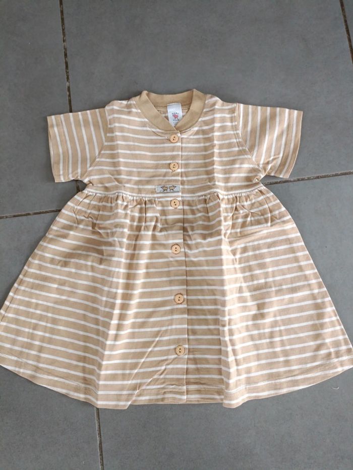 Robe rayée beige baby club