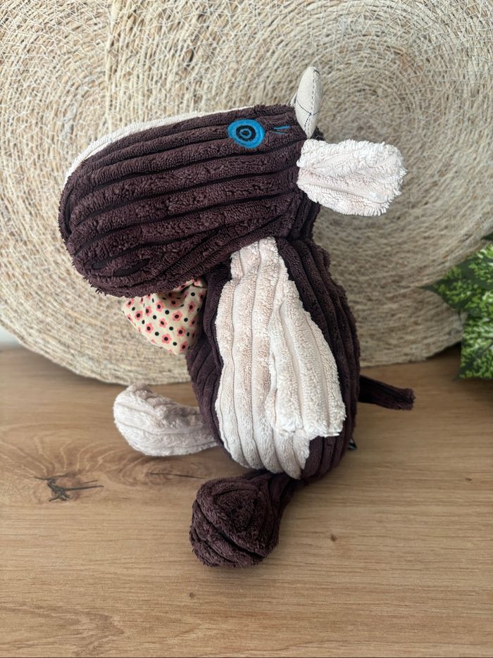 Doudou vache milkos écru marron les deglingos - photo numéro 2