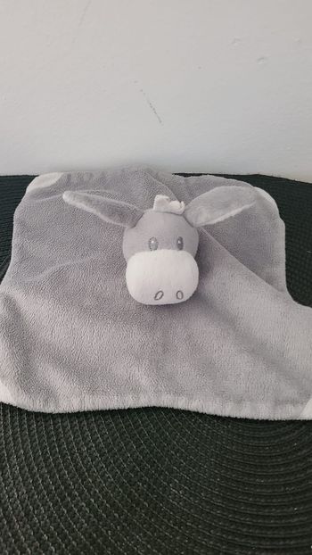 Doudou plat âne ou Cheval FIP gris carré