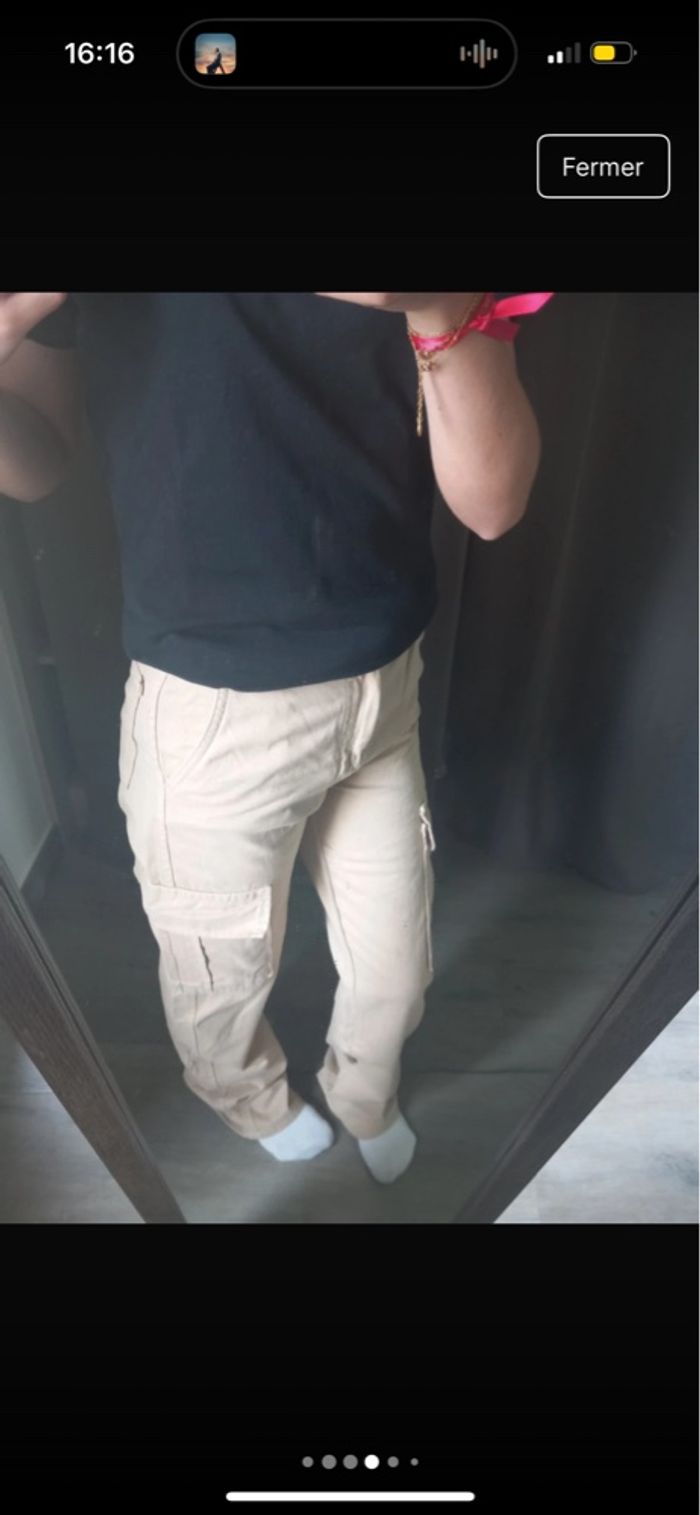 jeans cargo beige femme - photo numéro 5