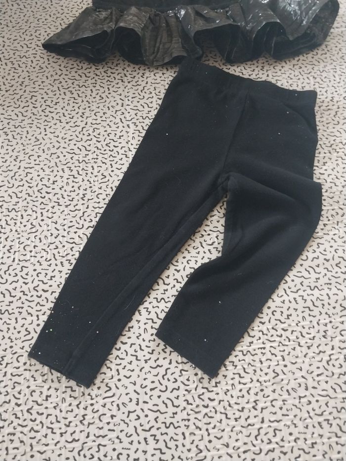 Ensemble fille 18 mois – tunique étoile + legging pailleté - photo numéro 2