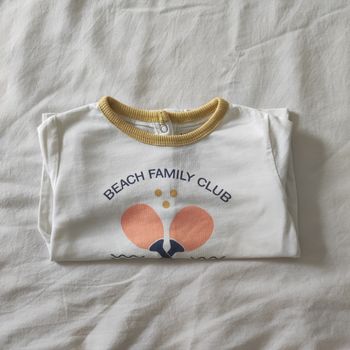 T-shirt bébé Kiabi 6 mois été “Beach Family Club”