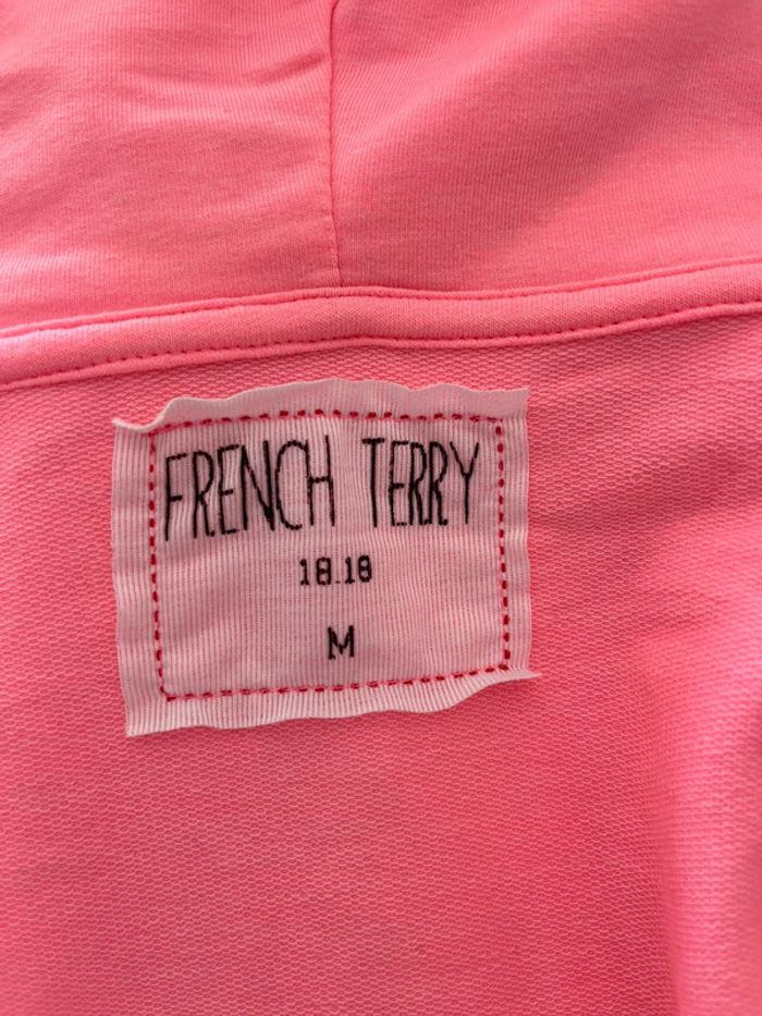 Sweat à zip et capuche rose French Terry 18.18 - photo numéro 5