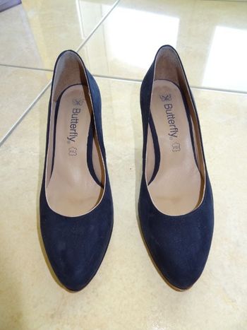escarpins en daim bleu T36