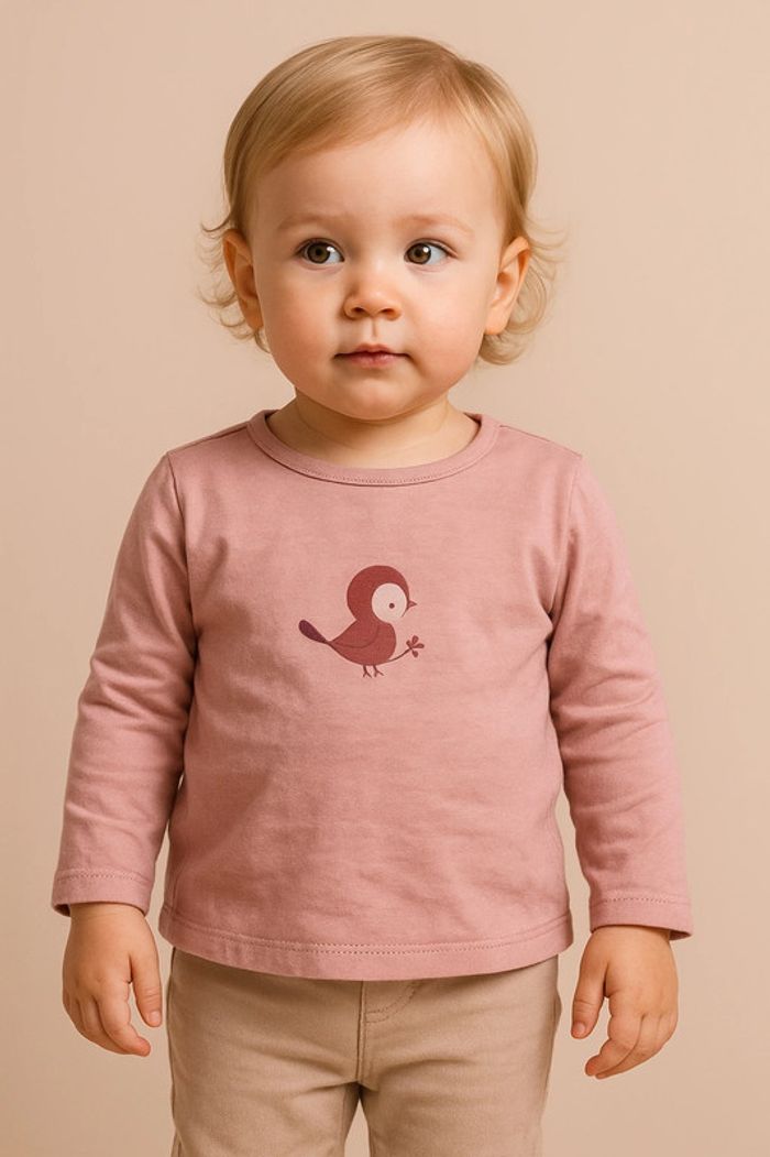 T-shirt rose oiseau FPC