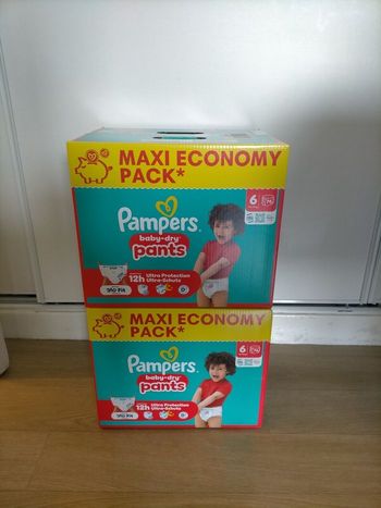 Lot couches Pampers baby dry pants taille 6 