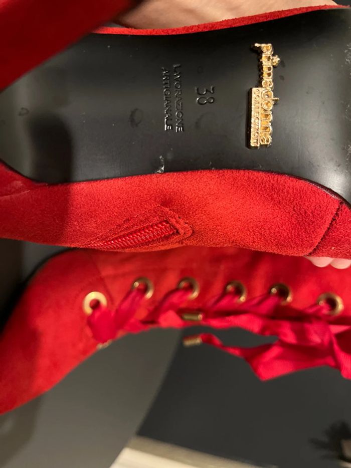 Magnifique bottines Primadonna rouge diabolique à lacets et fermeture éclair pointure 38 - photo numéro 7