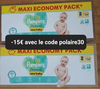 Deux carton couche Pampers taille 2 harmonie