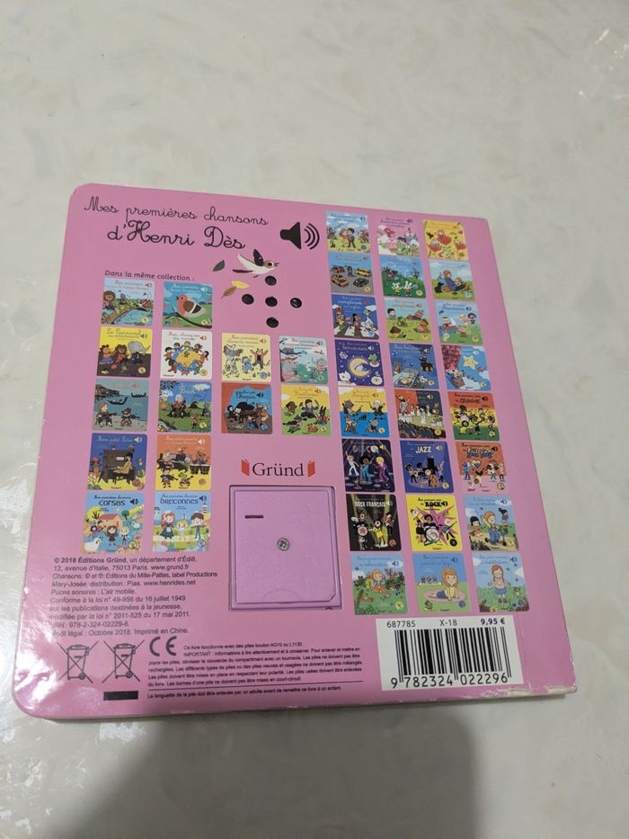 Livre sonore, mes premières chansons d'Henri Dès. À partir de 12 mois. - photo numéro 6