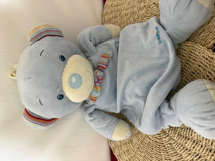 Peluche ours bleu range pyjama Babysun sac à dos - photo numéro 6