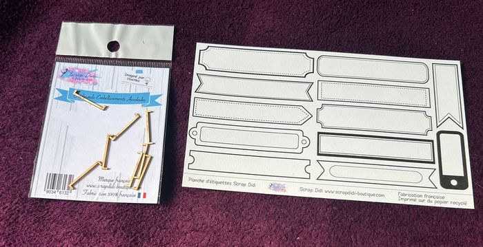 Lot de 2 embellissements Scrap Didi neufs