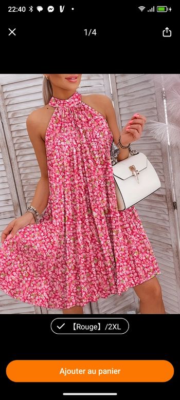 Robe fleurie plissée 2xl 100%polyster