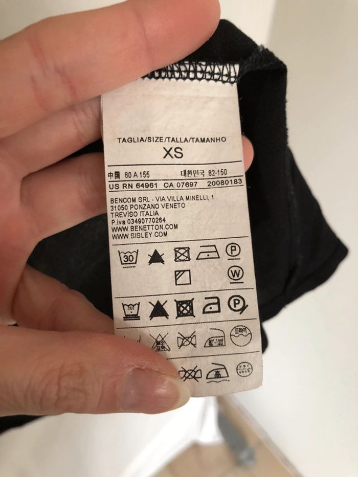 Blouse noire col Claudine en dentelle Benetton taille XS / 34 36 comme neuve - photo numéro 19