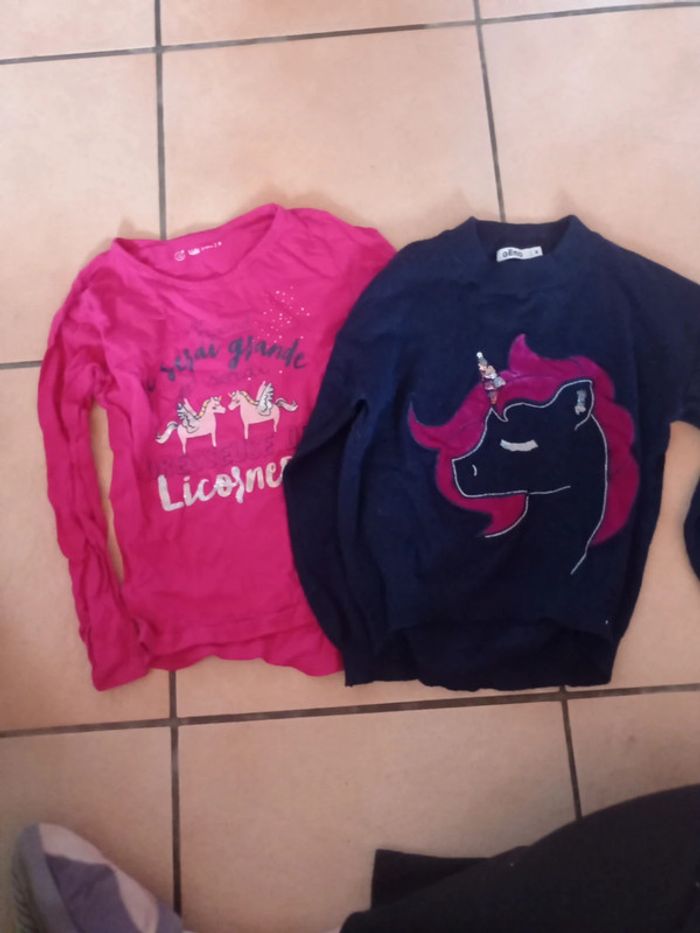 Lot deux manches longues licorne