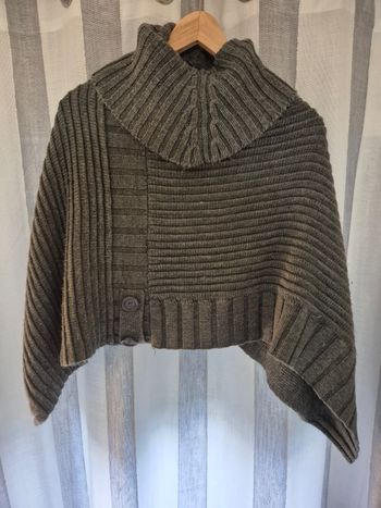 Poncho / cape à col roulé Gris Camaïeu